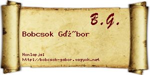 Bobcsok Gábor névjegykártya